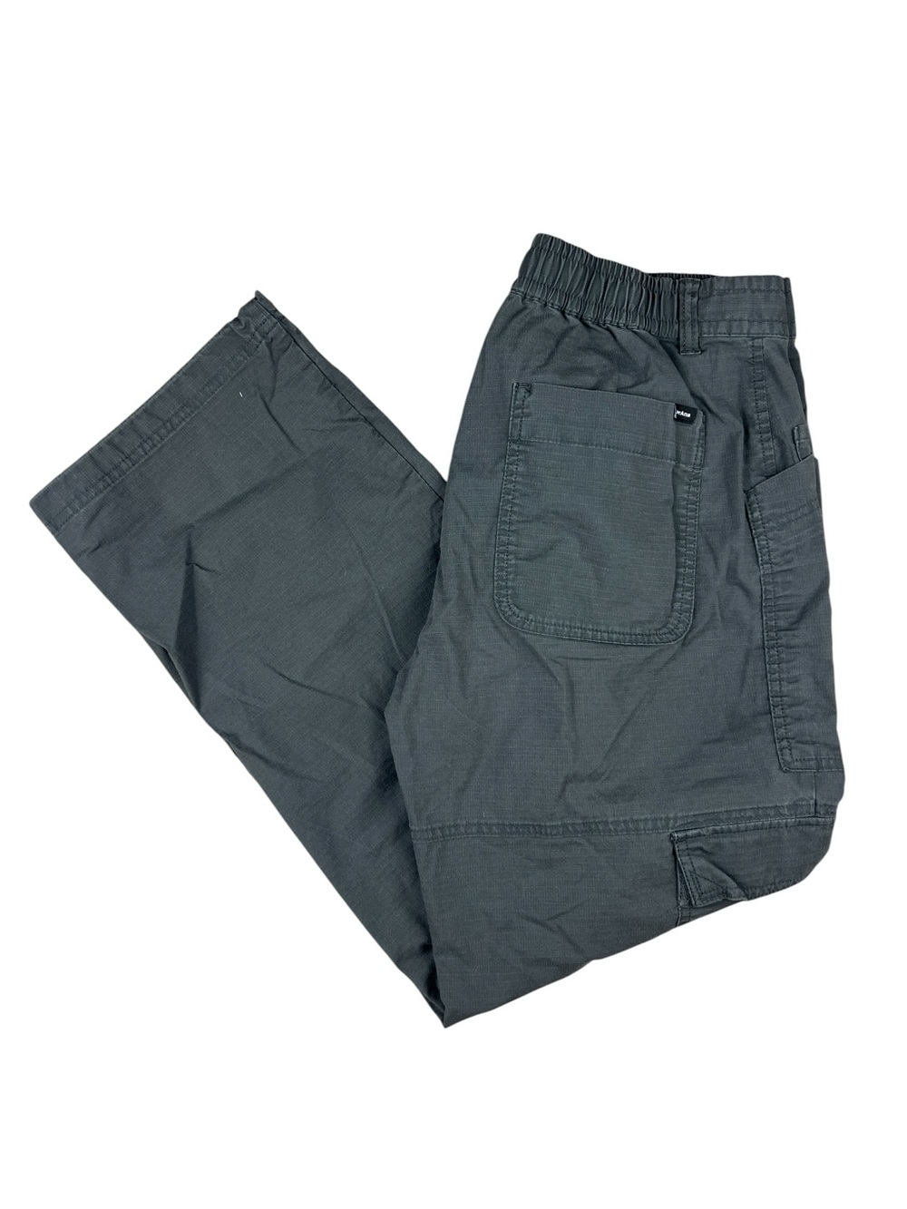 Prana Cargo Pants Womens Size 10 29 Dark Gray Drawstring Wide Leg Organic Cotton